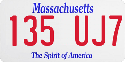MA license plate 135UJ7