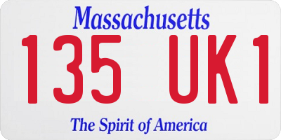 MA license plate 135UK1