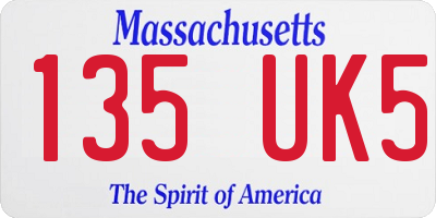 MA license plate 135UK5