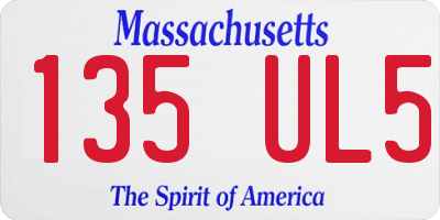 MA license plate 135UL5