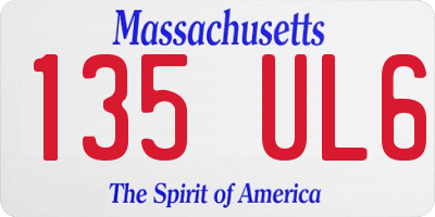 MA license plate 135UL6