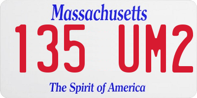 MA license plate 135UM2