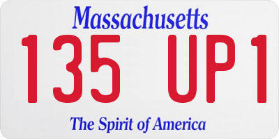 MA license plate 135UP1