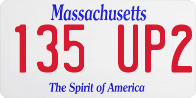 MA license plate 135UP2