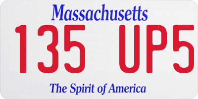 MA license plate 135UP5