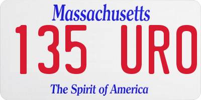 MA license plate 135UR0