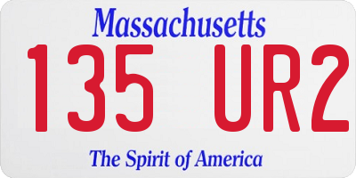 MA license plate 135UR2