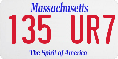 MA license plate 135UR7