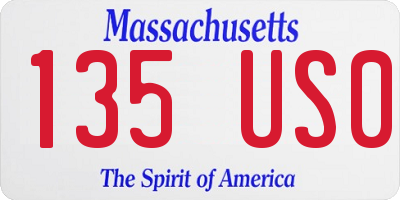MA license plate 135US0