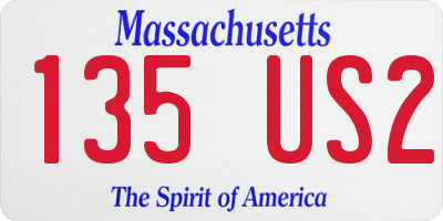 MA license plate 135US2