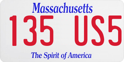 MA license plate 135US5