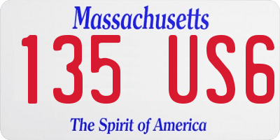 MA license plate 135US6