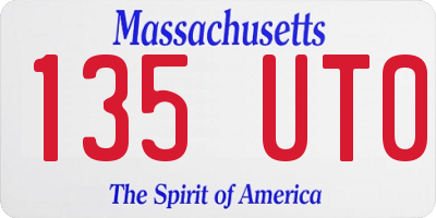 MA license plate 135UT0