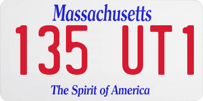 MA license plate 135UT1
