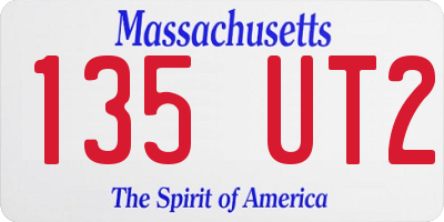 MA license plate 135UT2