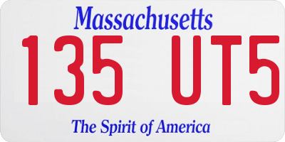 MA license plate 135UT5
