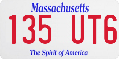 MA license plate 135UT6