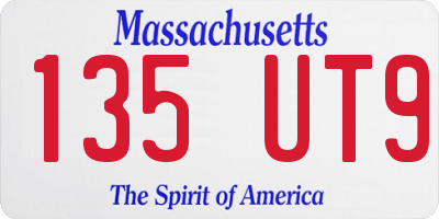 MA license plate 135UT9