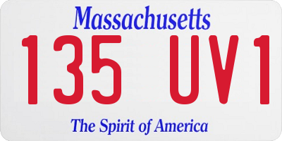 MA license plate 135UV1