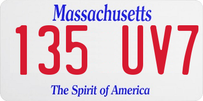 MA license plate 135UV7