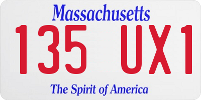 MA license plate 135UX1