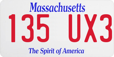 MA license plate 135UX3
