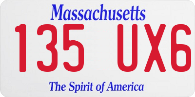 MA license plate 135UX6