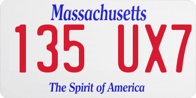 MA license plate 135UX7