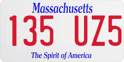 MA license plate 135UZ5
