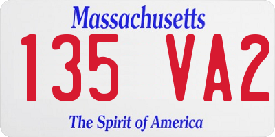 MA license plate 135VA2