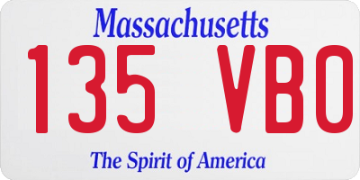 MA license plate 135VB0