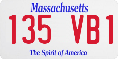 MA license plate 135VB1