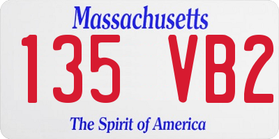 MA license plate 135VB2