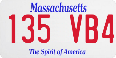 MA license plate 135VB4
