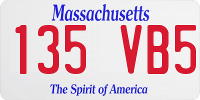 MA license plate 135VB5