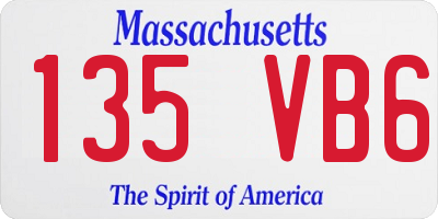 MA license plate 135VB6