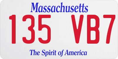 MA license plate 135VB7
