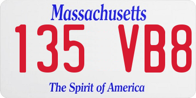 MA license plate 135VB8