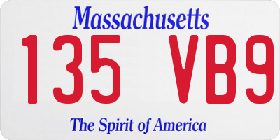 MA license plate 135VB9