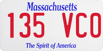 MA license plate 135VC0
