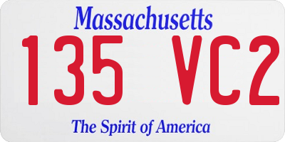 MA license plate 135VC2