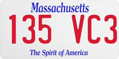 MA license plate 135VC3
