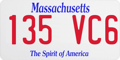 MA license plate 135VC6