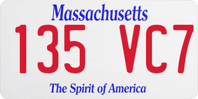 MA license plate 135VC7