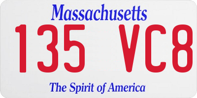 MA license plate 135VC8