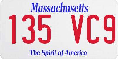 MA license plate 135VC9