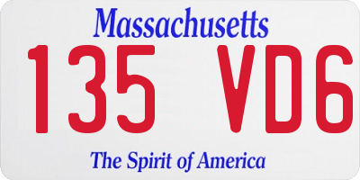 MA license plate 135VD6