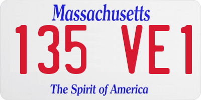 MA license plate 135VE1
