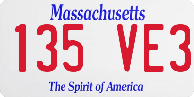 MA license plate 135VE3