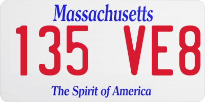 MA license plate 135VE8
